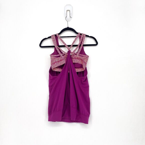 Lululemon Women 2 Nouveau Limits Tank Top Purple Mosaic Peach Fuzz Luxtreme - Picture 6 of 6